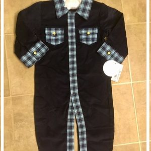 Edgehill Collection 18mo Velour Button-up…NEW